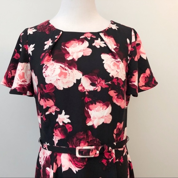 Eva Mendes for New York & Company Floral Dress - Black and Pink - Picture 5 of 8